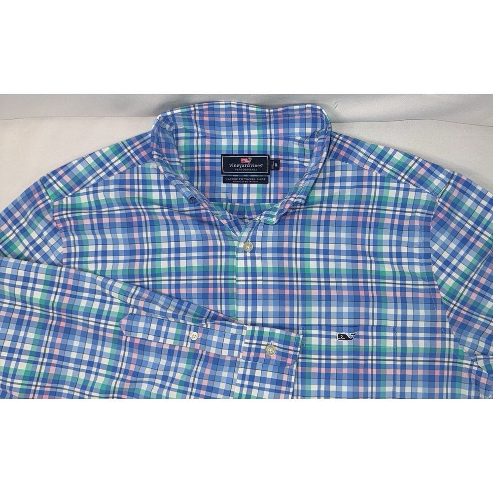 Vineyard Vines Performance Mens M Blue & Multicolor Classic Fit Tucker Shirt‎